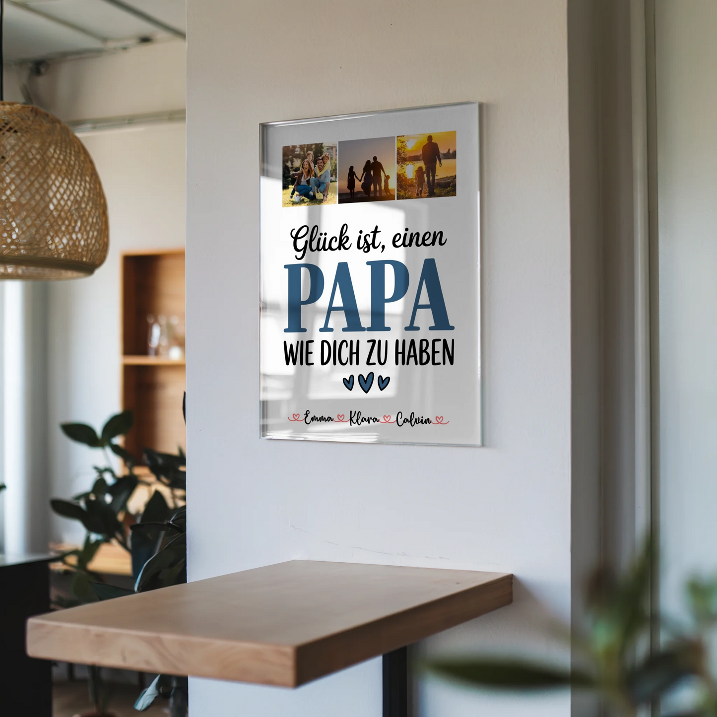 Acrylglas Mit Foto Fotocollage Papa Glück ist einen Papa wie dich zu haben personalisiertes Geschenk 6