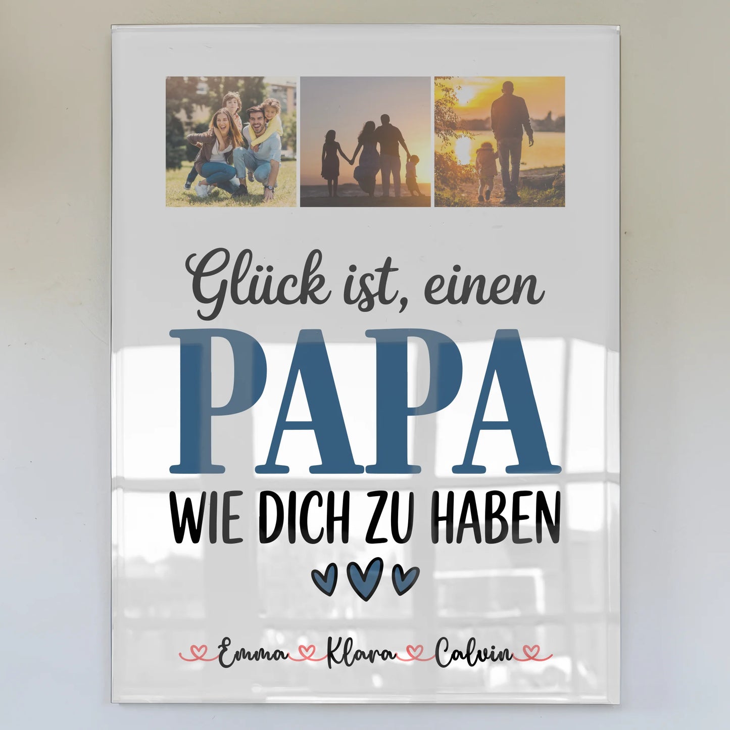 Acrylglas Mit Foto Fotocollage Papa Glück ist einen Papa wie dich zu haben personalisiertes Geschenk 1