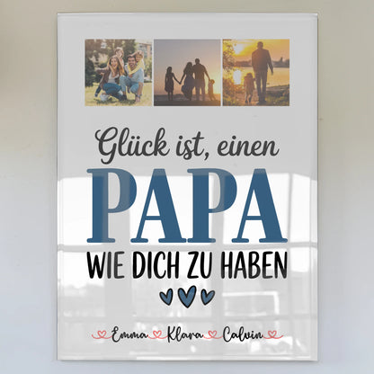 Acrylglas Mit Foto Fotocollage Papa Glück ist einen Papa wie dich zu haben personalisiertes Geschenk 1