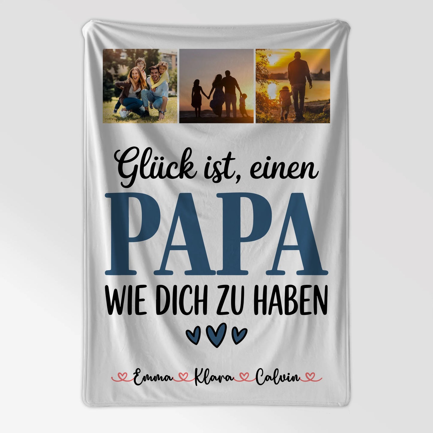 Personalisierte Decke Mann Fotocollage Papa Glück ist einen Papa wie dich zu haben Geschenk 7