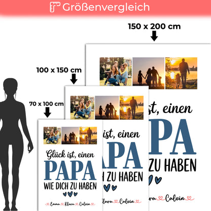 Personalisierte Decke Mann Fotocollage Papa Glück ist einen Papa wie dich zu haben Geschenk 5