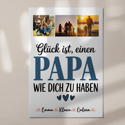 Personalisierte Fotoboard Magnet Poster Fotocollage Papa Glück ist einen Papa wie dich zu haben 1