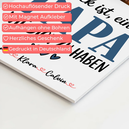 Personalisierte Fotoboard Magnet Poster Fotocollage Papa Glück ist einen Papa wie dich zu haben 4