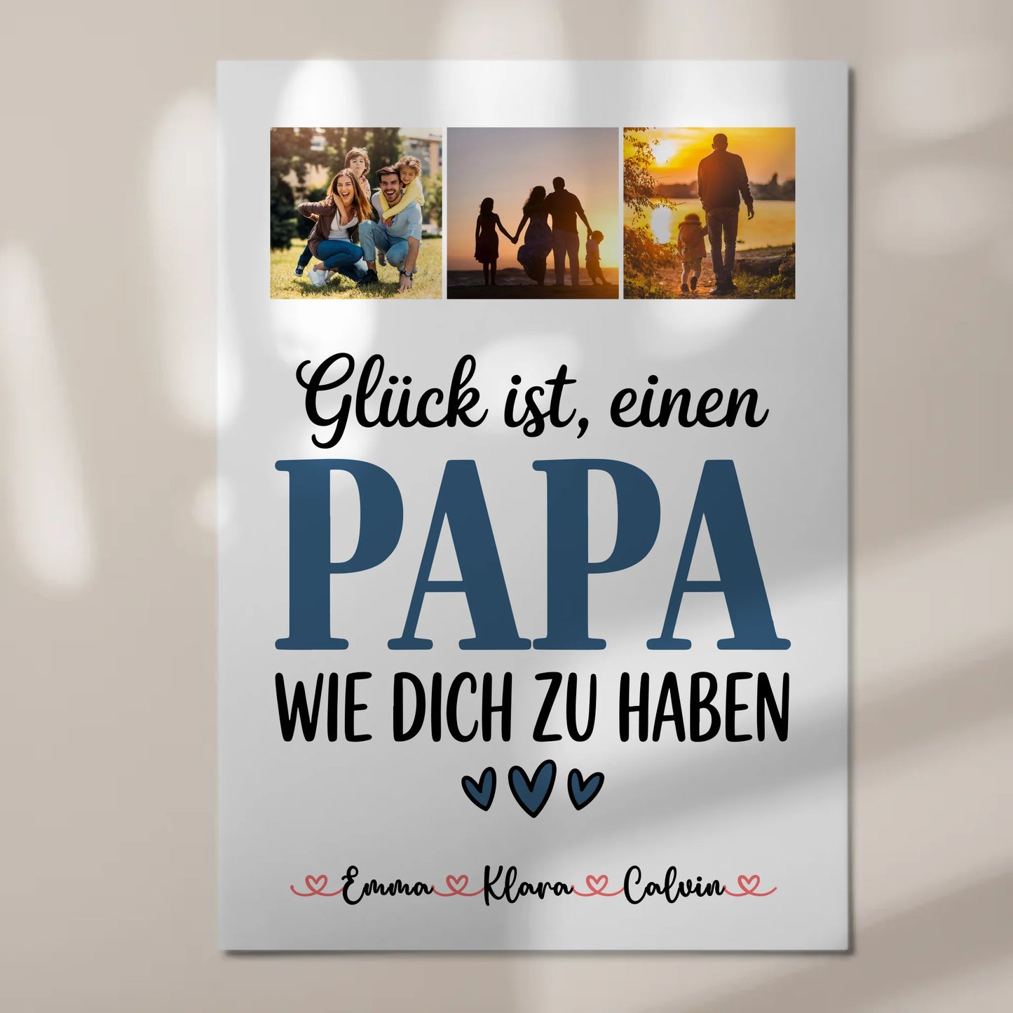Personalisierte Fotoboard Magnet Poster Fotocollage Papa Glück ist einen Papa wie dich zu haben 7