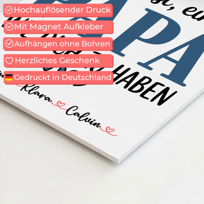 Personalisierte Fotoboard Magnet Poster Fotocollage Papa Glück ist einen Papa wie dich zu haben