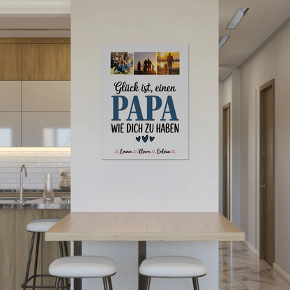 Personalisierte Fotoboard Magnet Poster Fotocollage Papa Glück ist einen Papa wie dich zu haben