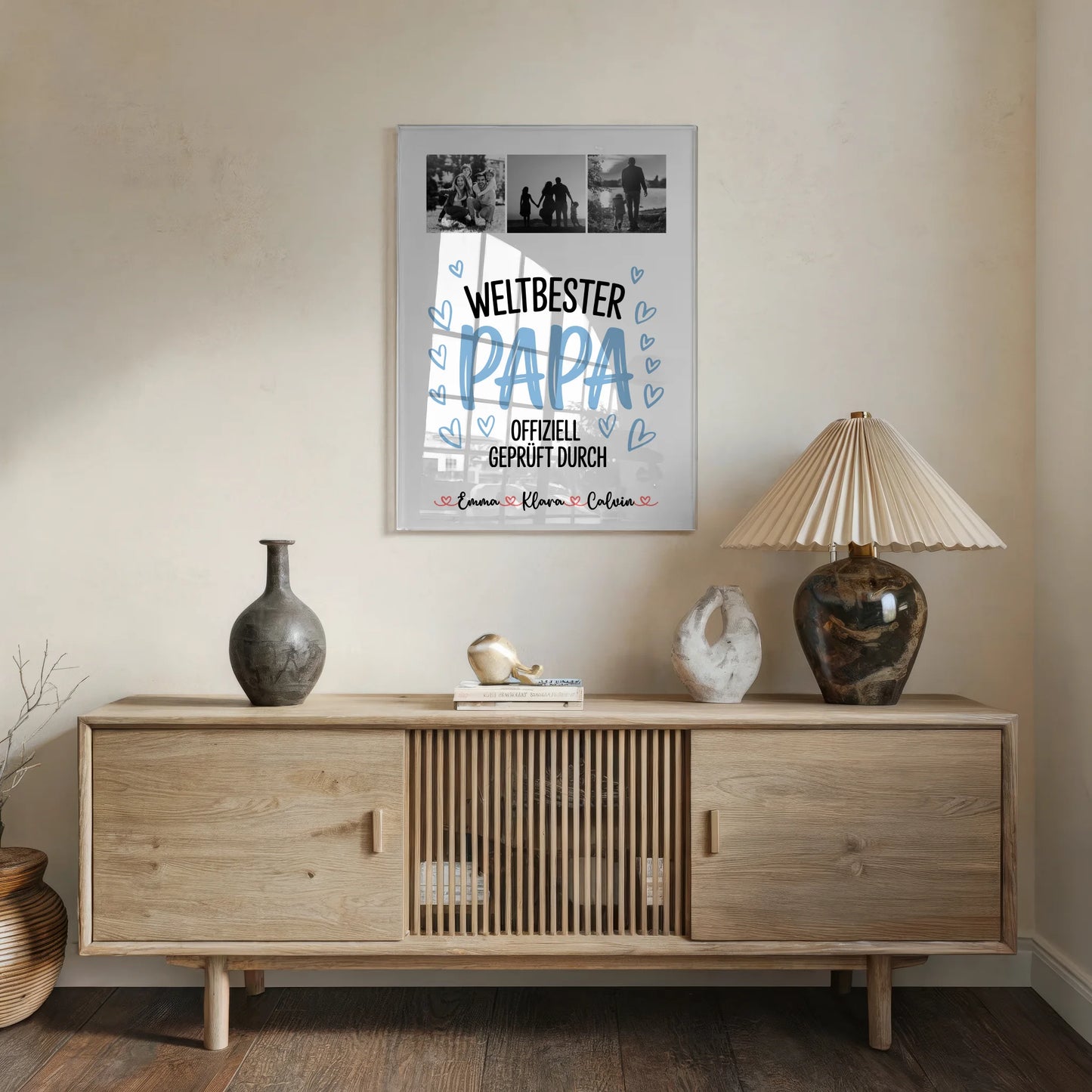 Foto Acrylglas Fotocollage für Papa Weltbester Papa Offiziell Geprüft Durch personalisiertes Geschenk 5