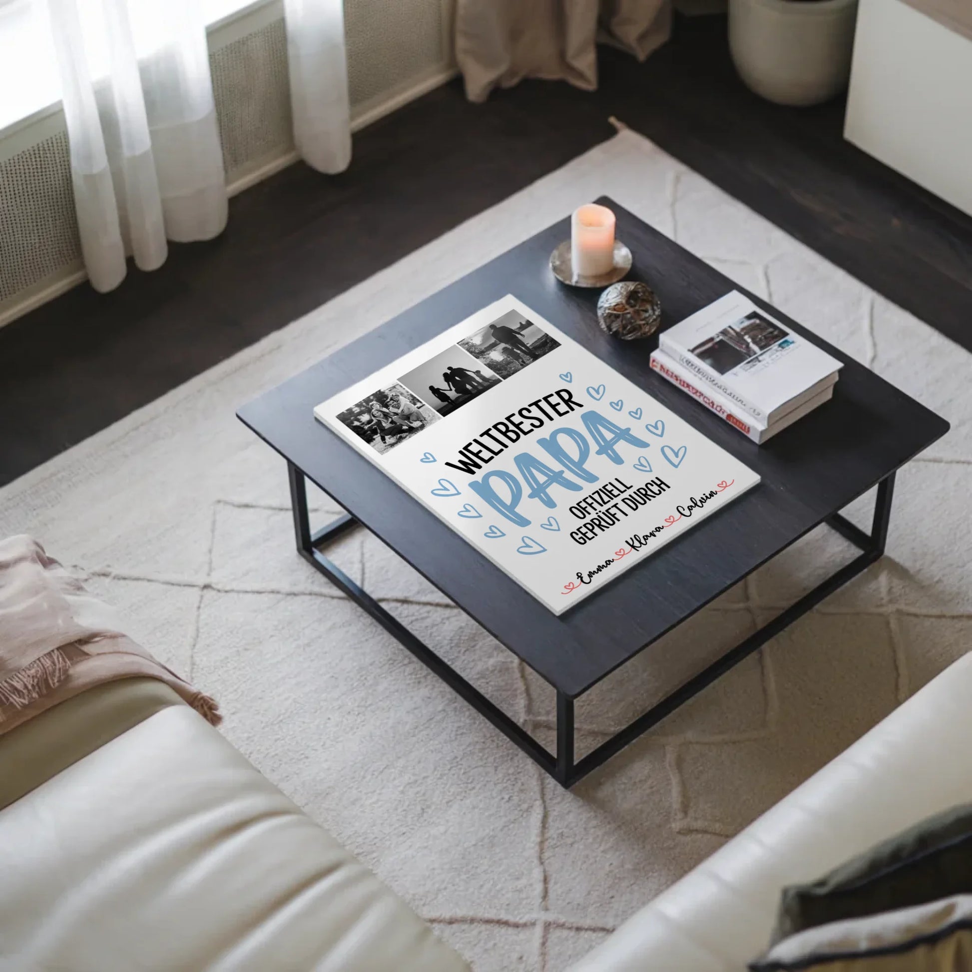 Fotoboard Magnet Poster Fotocollage für Papa Weltbester Papa Offiziell Geprüft Durch Geschenk 3