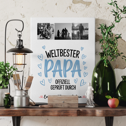 Fotocollage Großes Bild Aus Vielen Kleinen Fotocollage für Papa Weltbester Papa Offiziell Geprüft Durch 3