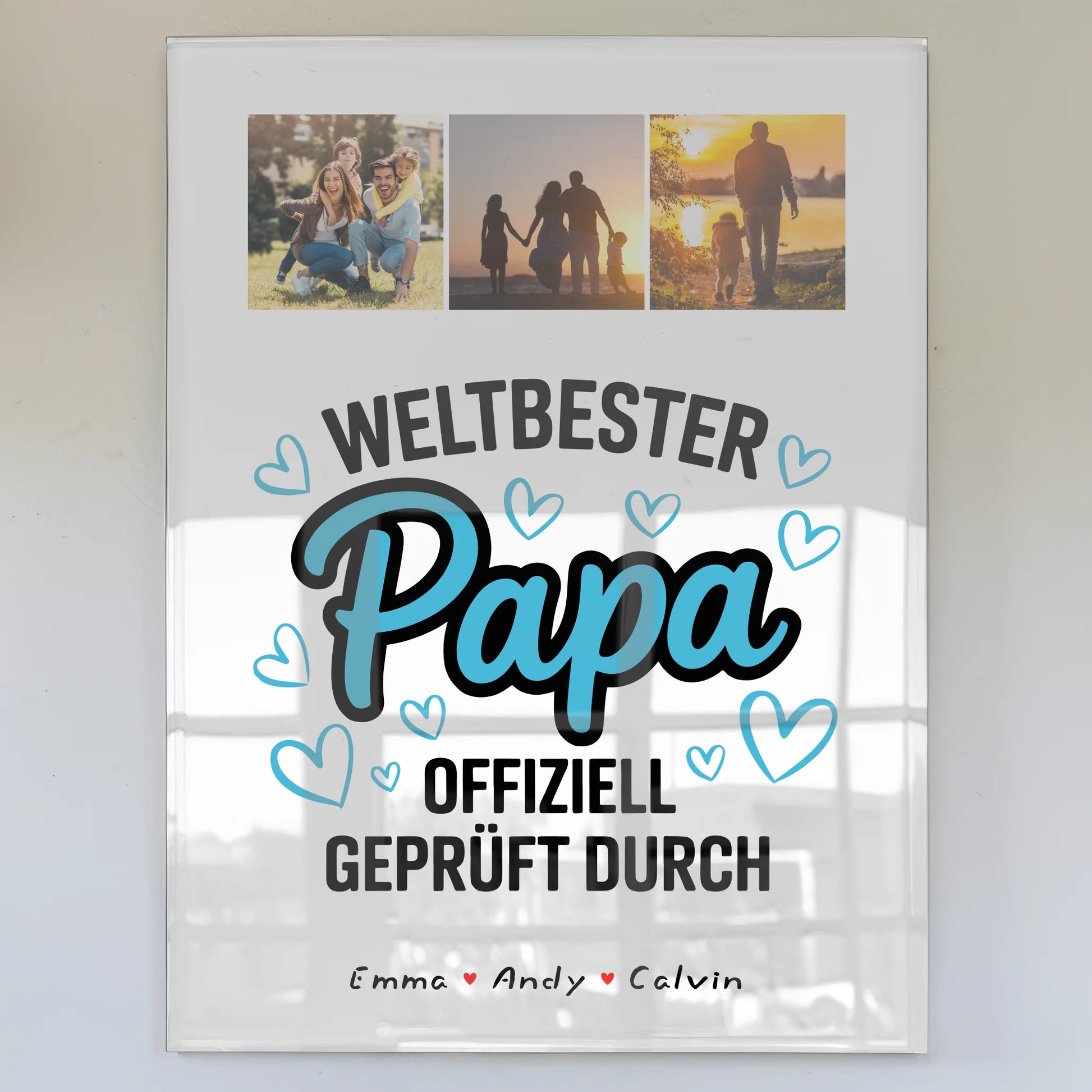 Foto Mit Acrylglas Papa Fotocollage Weltbester Papa Offiziell Geprüft Durch 1