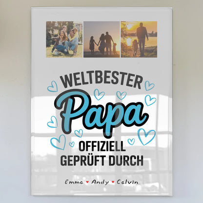 Foto Mit Acrylglas Papa Fotocollage Weltbester Papa Offiziell Geprüft Durch 1