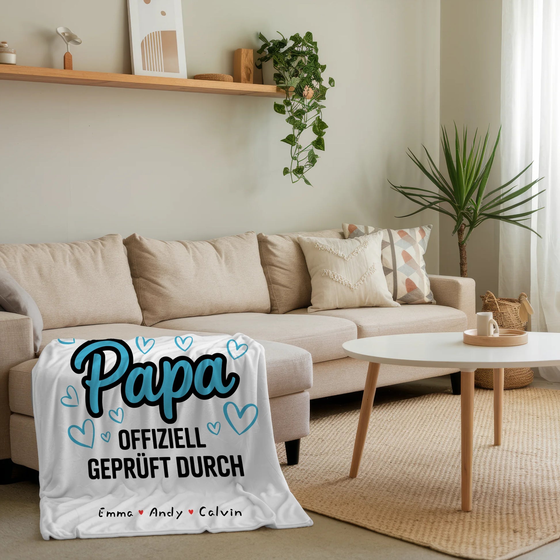 Personalisierte Decke Mann Papa Fotocollage Weltbester Papa Offiziell Geprüft Durch 4