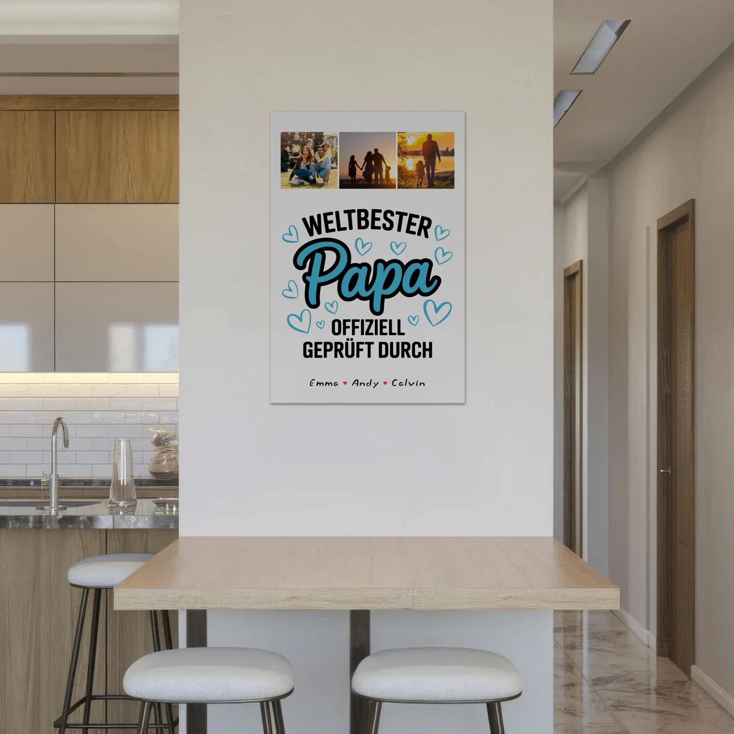 Magnetposter Fotoboard Papa Fotocollage Weltbester Papa 2
