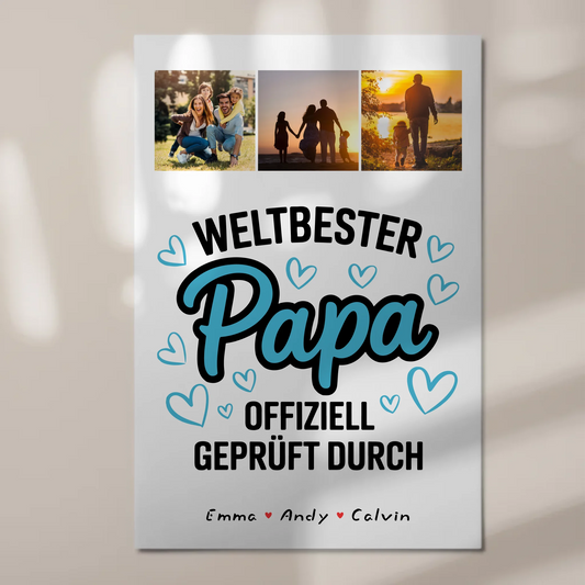 Magnetposter Fotoboard Papa Fotocollage Weltbester Papa 1