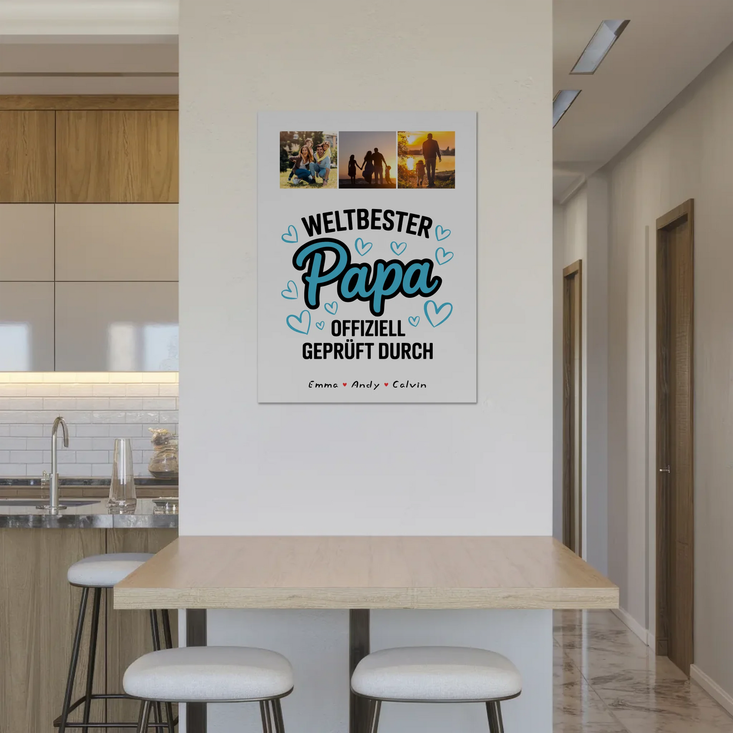 Magnetposter Fotoboard Papa Fotocollage Weltbester Papa 8