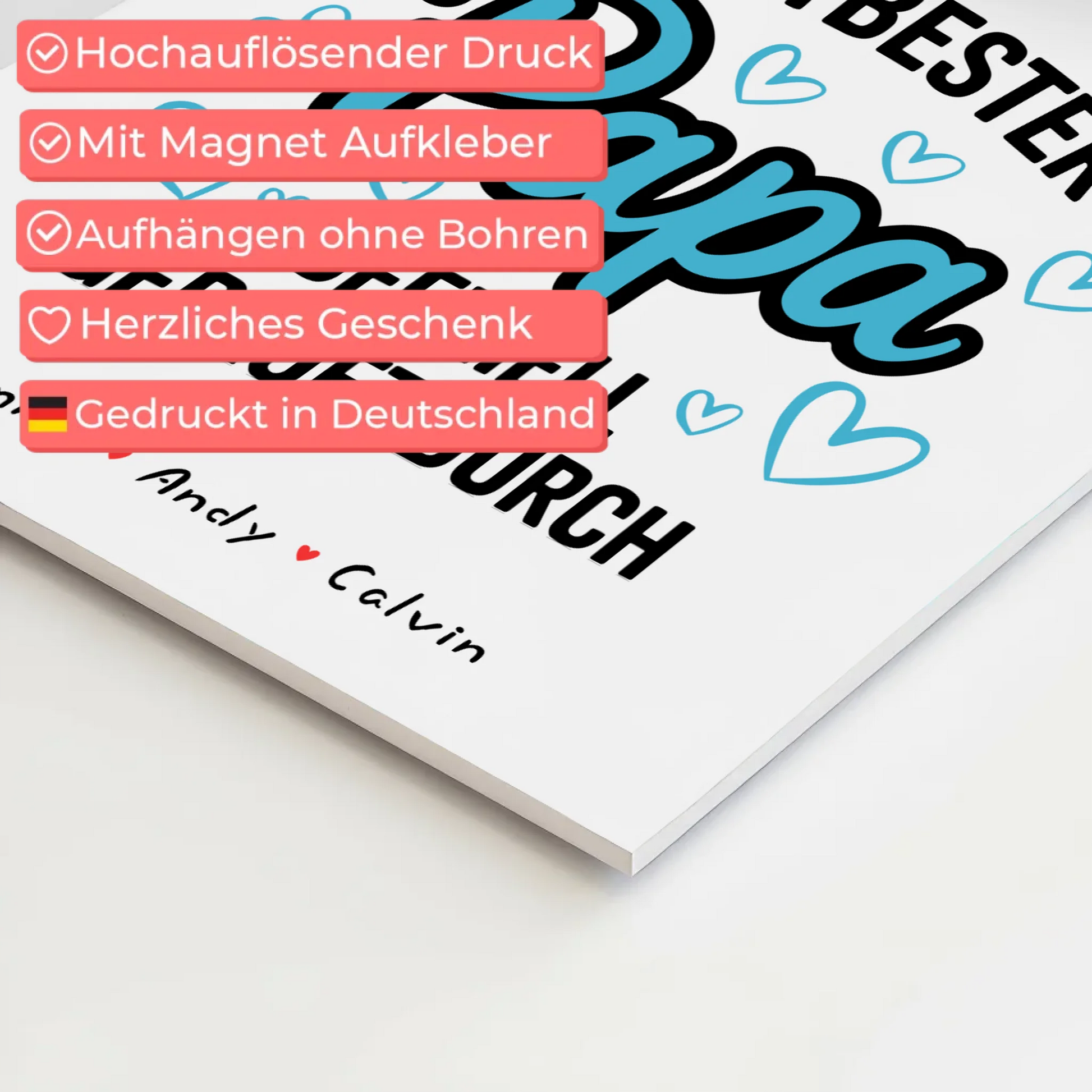 Magnetposter Fotoboard Papa Fotocollage Weltbester Papa 10