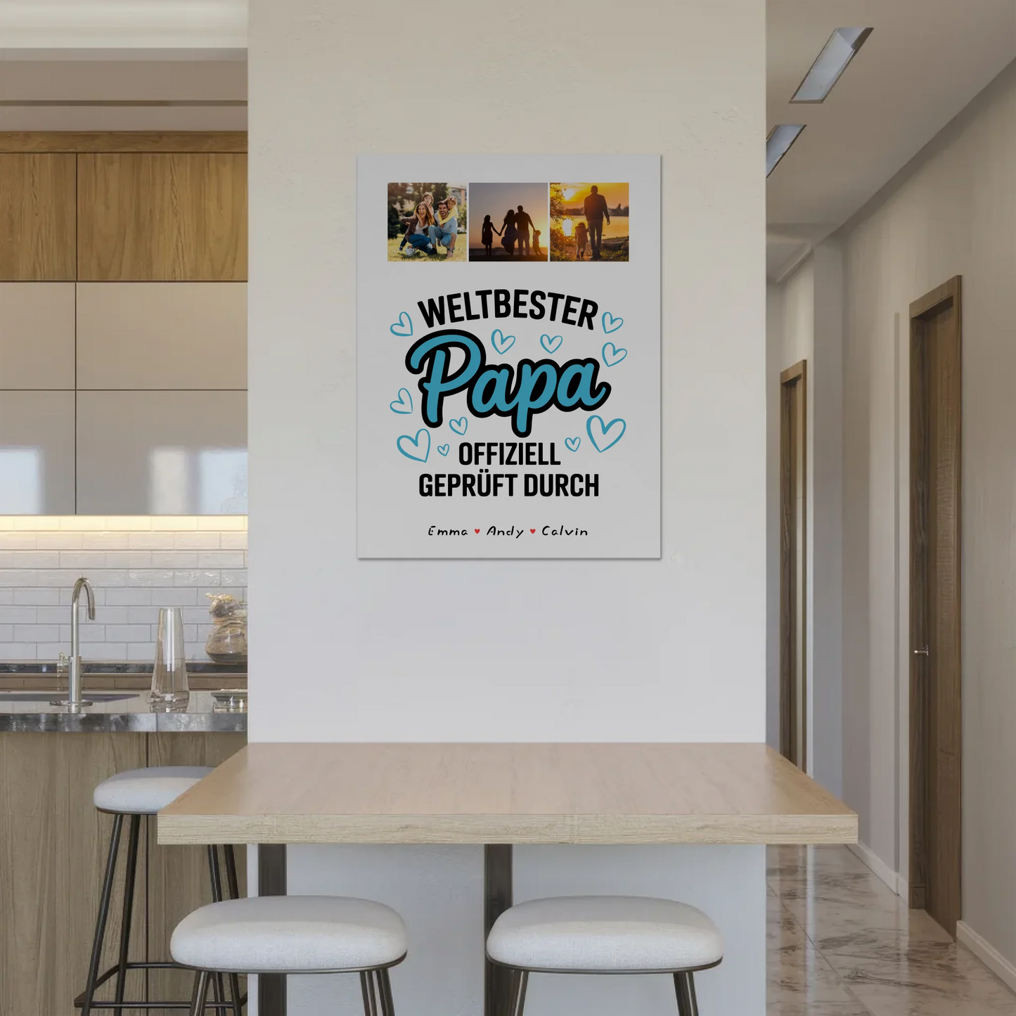 Magnetposter Fotoboard Papa Fotocollage Weltbester Papa