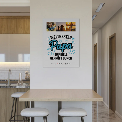 Magnetposter Fotoboard Papa Fotocollage Weltbester Papa