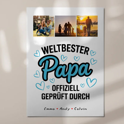 Magnetposter Fotoboard Papa Fotocollage Weltbester Papa
