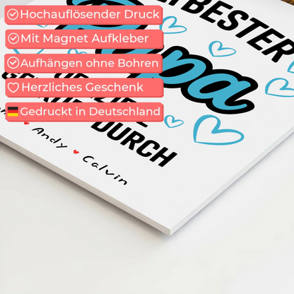 Magnetposter Fotoboard Papa Fotocollage Weltbester Papa