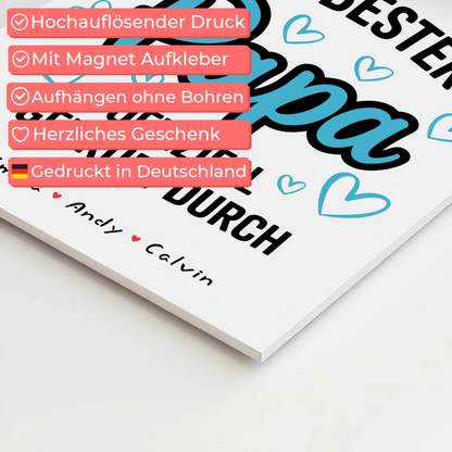 Magnetposter Fotoboard Papa Fotocollage Weltbester Papa