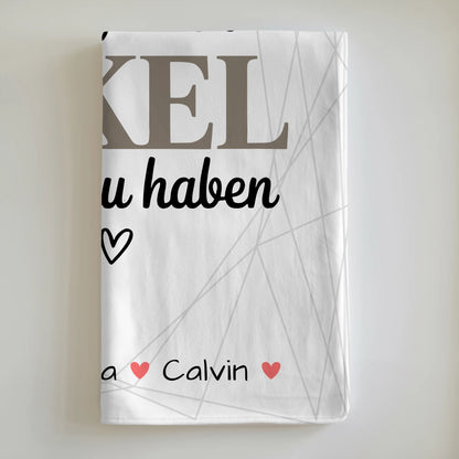 Personalisierte Kuscheldecke mit Namen und Fotocollage - Geschenk für Onkel - Glück, einen Onkel wie dich zu haben 6