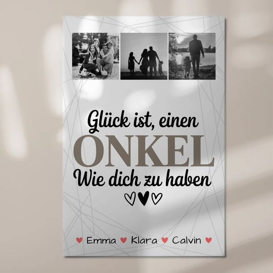 Magnetposter Fotoboard Geschenk Fotocollage Onkel Glück Ist einen Onkel Wie Dich Zu Haben 1