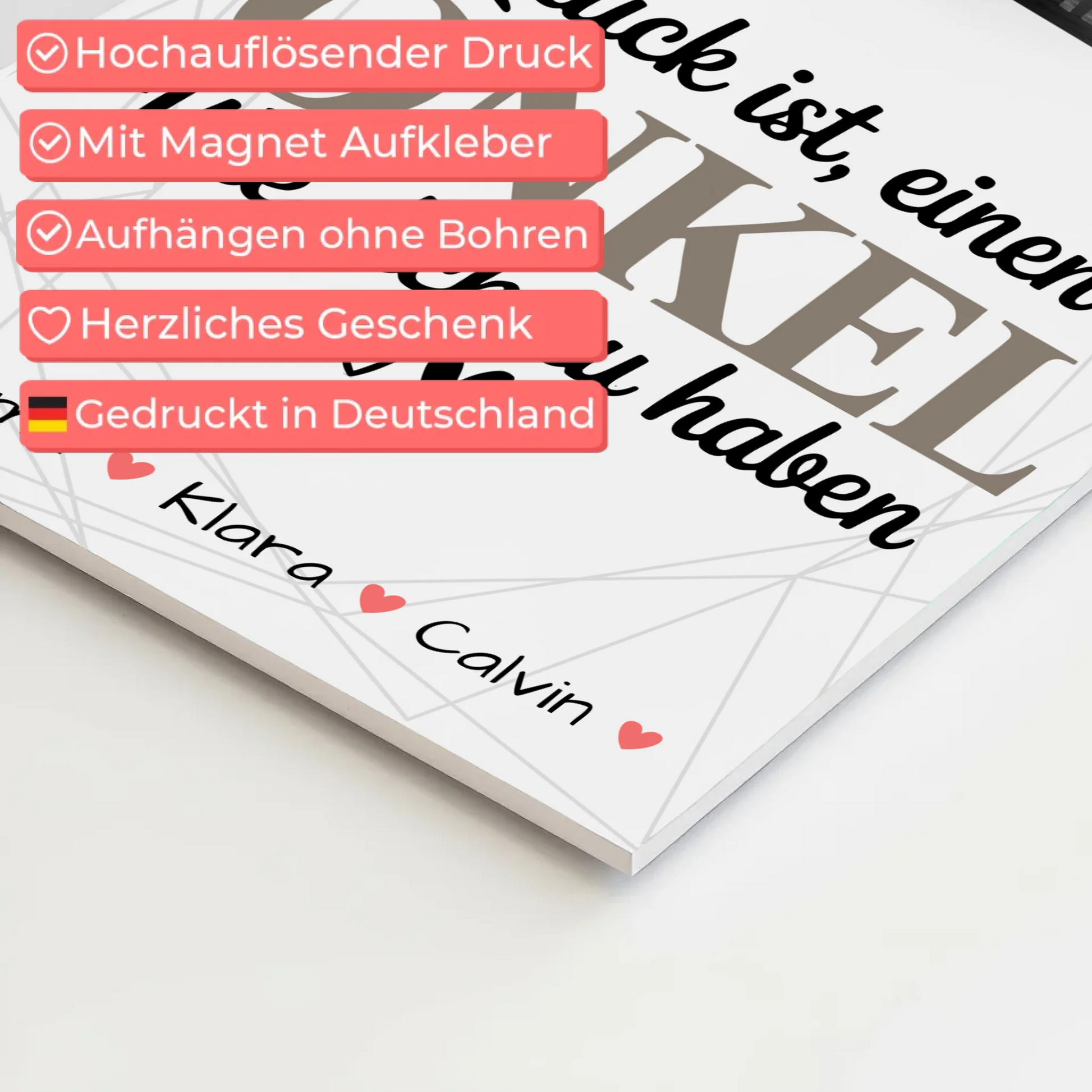 Magnetposter Fotoboard Geschenk Fotocollage Onkel Glück Ist einen Onkel Wie Dich Zu Haben 4