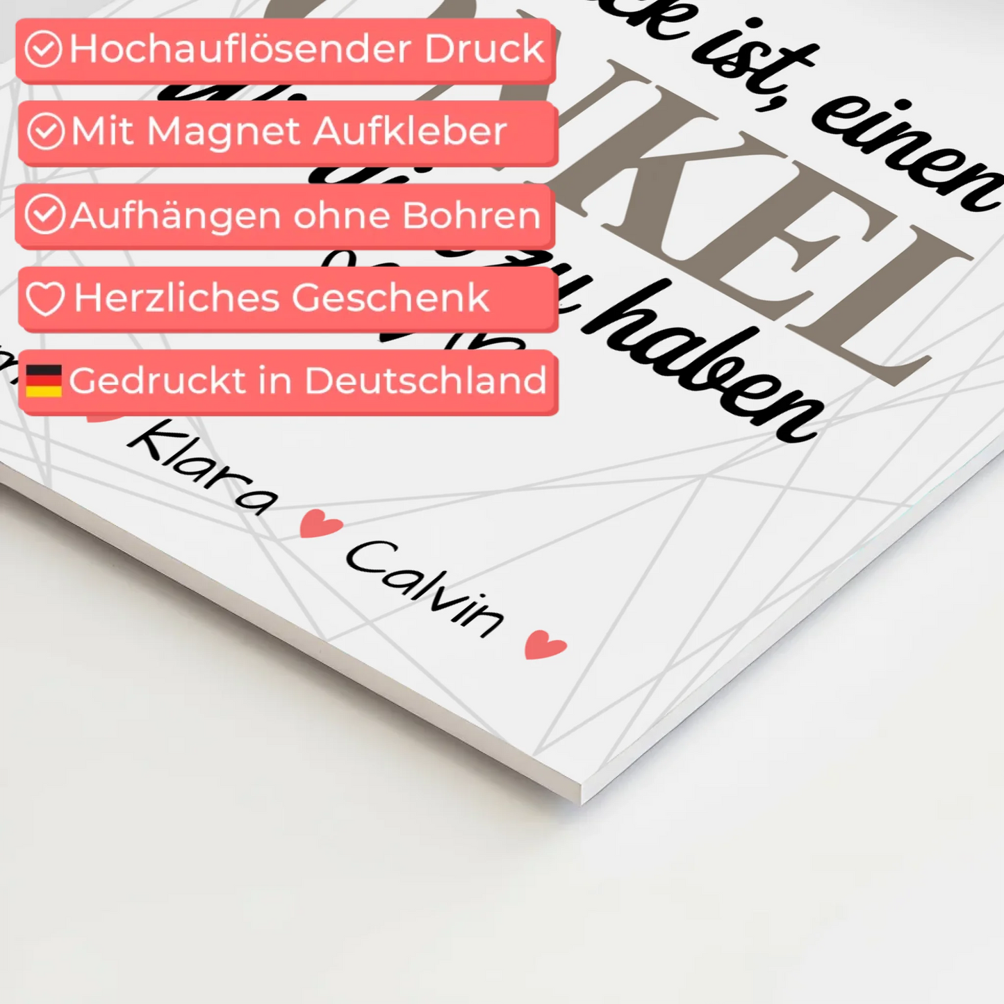 Magnetposter Fotoboard Geschenk Fotocollage Onkel Glück Ist einen Onkel Wie Dich Zu Haben 10