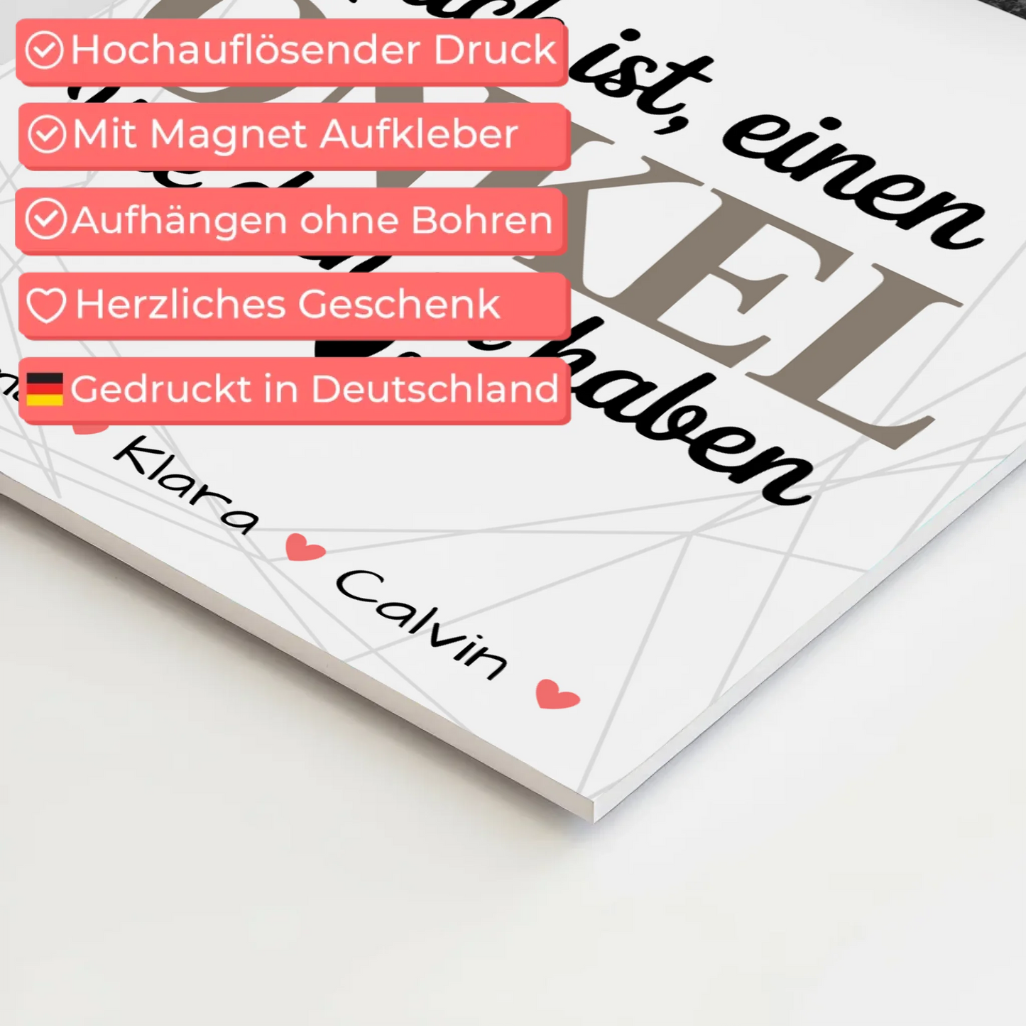 Magnetposter Fotoboard Geschenk Fotocollage Onkel Glück Ist einen Onkel Wie Dich Zu Haben