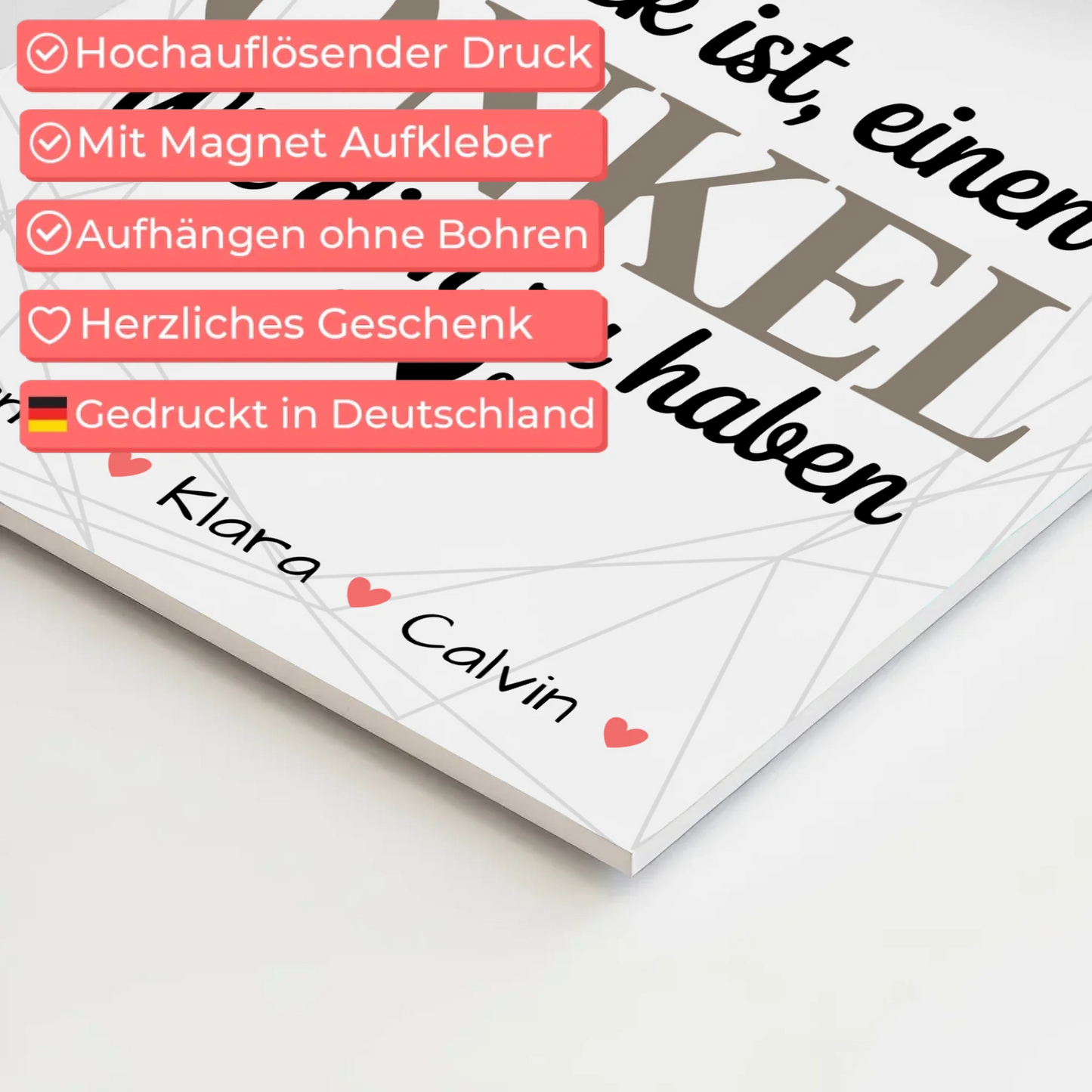 Magnetposter Fotoboard Geschenk Fotocollage Onkel Glück Ist einen Onkel Wie Dich Zu Haben