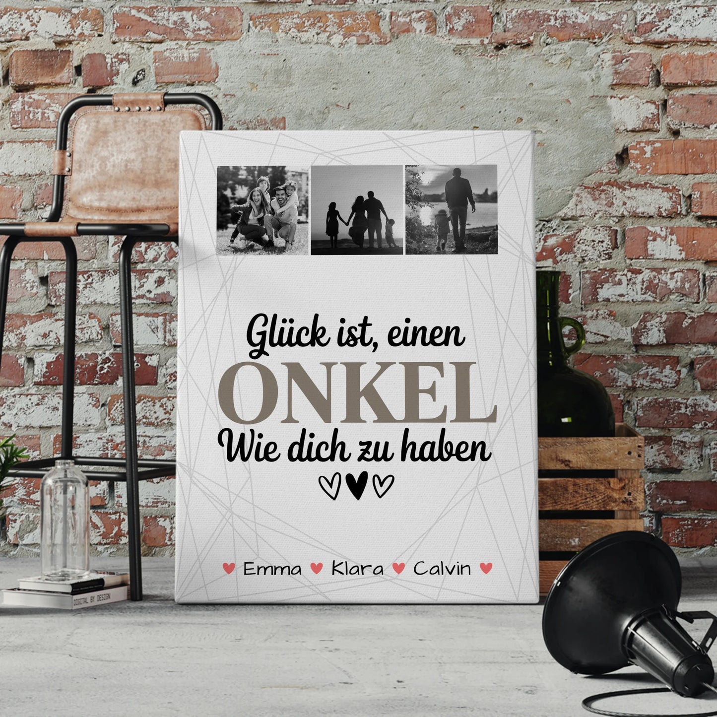 Leinwand Bild Geschenk Fotocollage Onkel Glück Ist einen Onkel Wie Dich Zu Haben 4