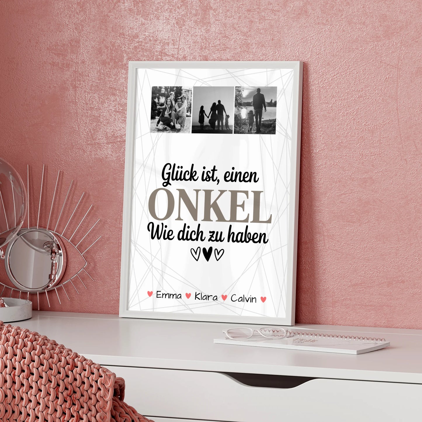 Poster Personalisiert Text Geschenk Fotocollage Onkel Glück Ist Einen Onkel Wie Dich Haben