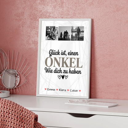 Poster Personalisiert Text Geschenk Fotocollage Onkel Glück Ist Einen Onkel Wie Dich Haben