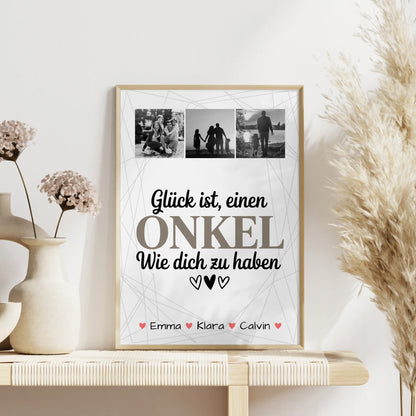 Poster Personalisiert Text Geschenk Fotocollage Onkel Glück Ist Einen Onkel Wie Dich Haben