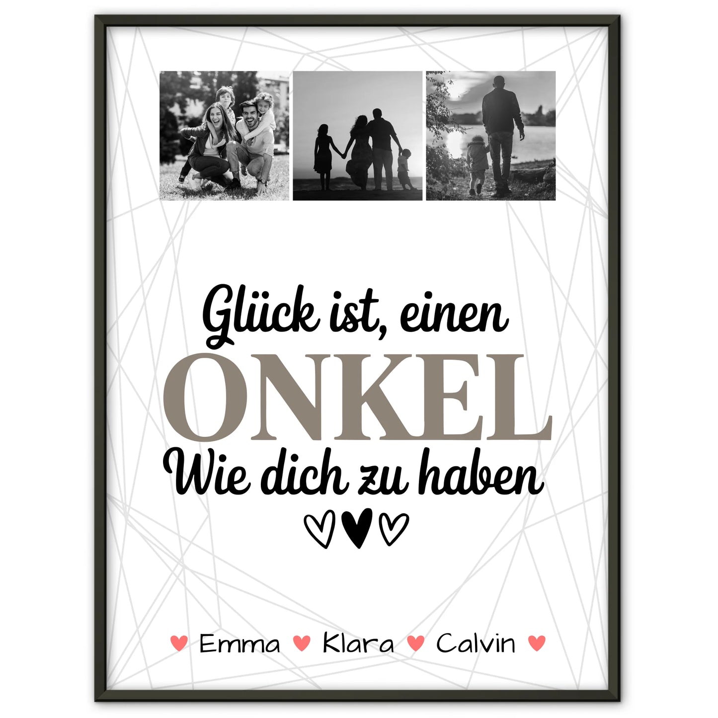 Poster Personalisiert Text Geschenk Fotocollage Onkel Glück Ist Einen Onkel Wie Dich Haben