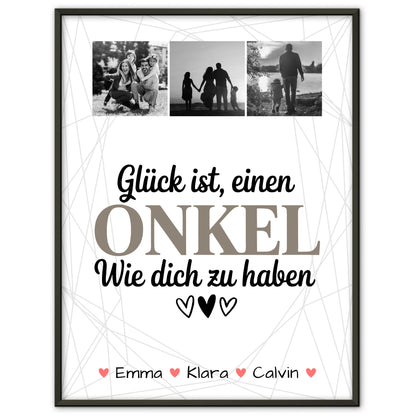 Poster Personalisiert Text Geschenk Fotocollage Onkel Glück Ist Einen Onkel Wie Dich Haben