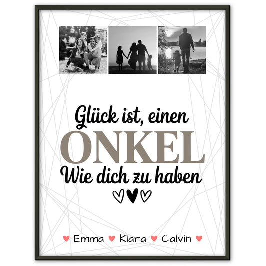 Poster Personalisiert Text Geschenk Fotocollage Onkel Glück Ist Einen Onkel Wie Dich Haben