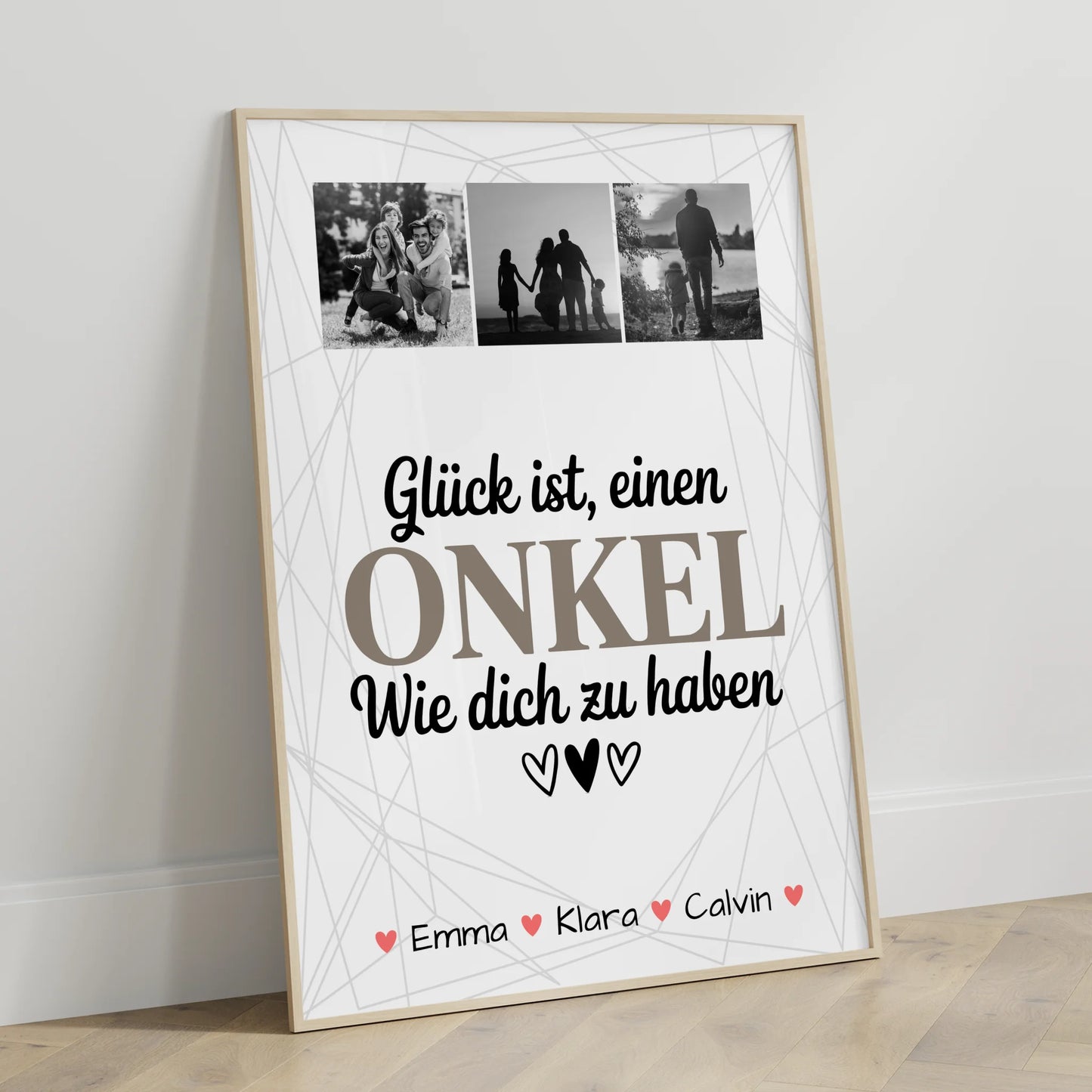 Poster Personalisiert Text Geschenk Fotocollage Onkel Glück Ist Einen Onkel Wie Dich Haben