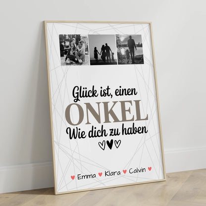 Poster Personalisiert Text Geschenk Fotocollage Onkel Glück Ist Einen Onkel Wie Dich Haben