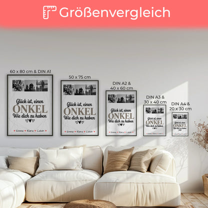 Poster Personalisiert Text Geschenk Fotocollage Onkel Glück Ist Einen Onkel Wie Dich Haben