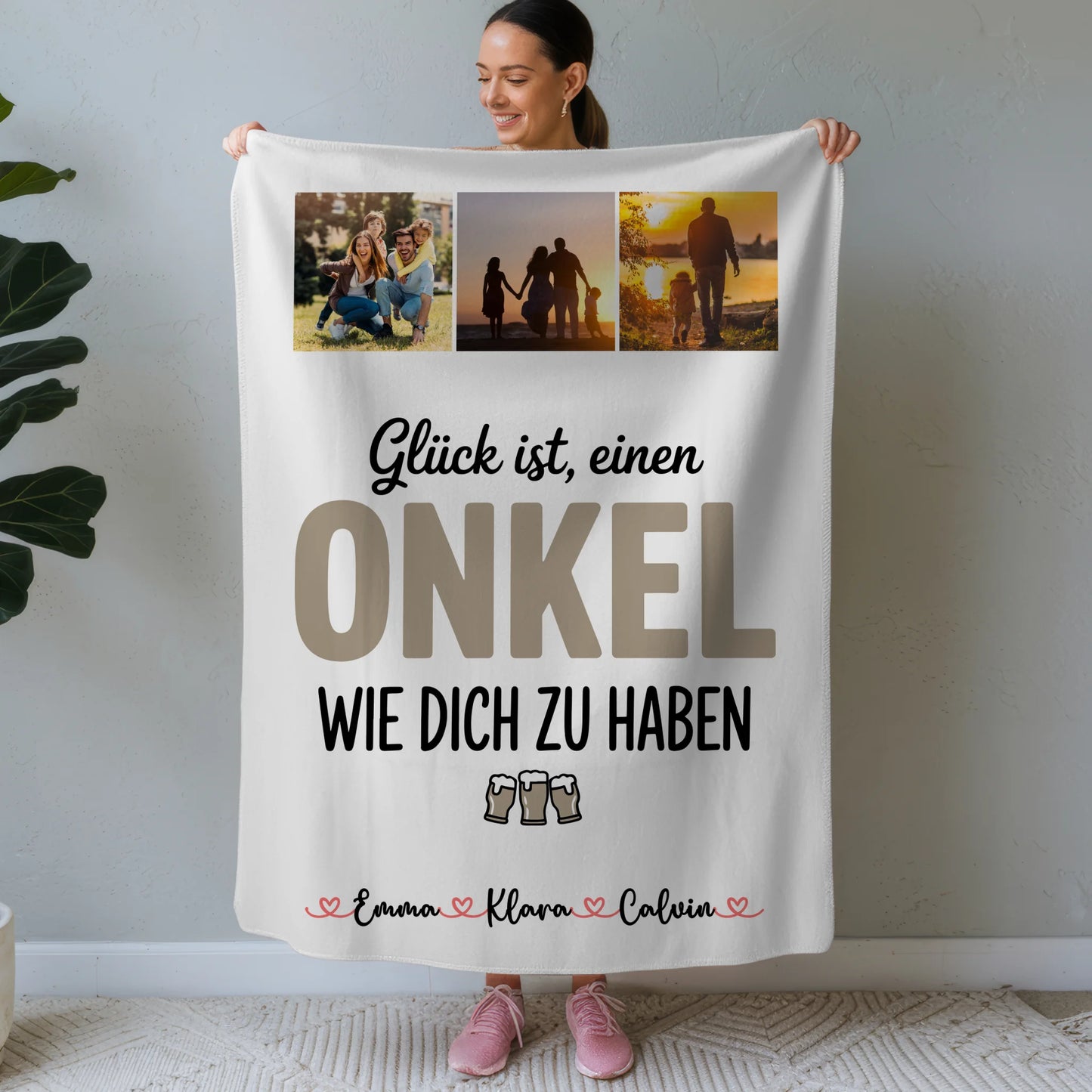 Personalisierte Kuscheldecke Mit Namen Und Motiv Fotocollage Onkel Glück Ist Einen Onkel Wie Dich Haben 1
