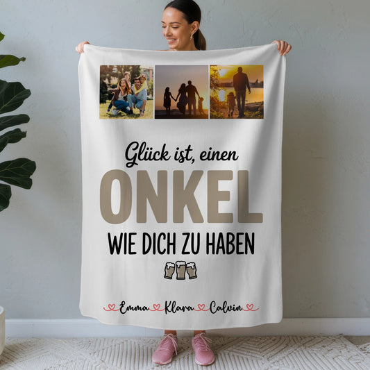 Personalisierte Kuscheldecke Mit Namen Und Motiv Fotocollage Onkel Glück Ist Einen Onkel Wie Dich Haben 1