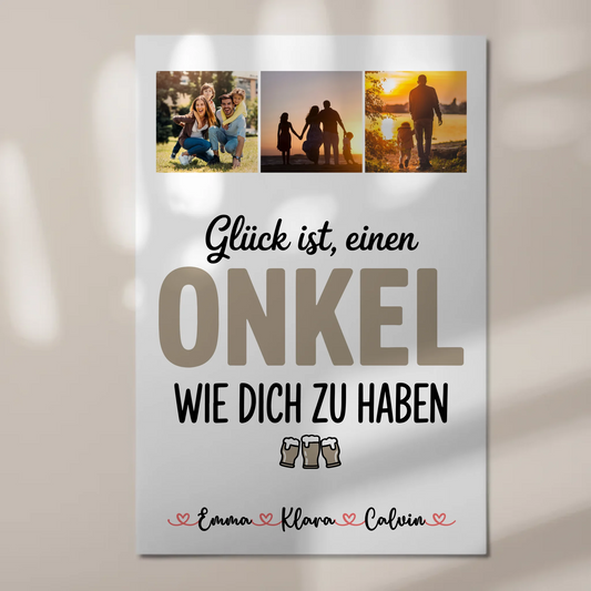 Personalisierte Fotoboard Magnet Poster Fotocollage Onkel Glück Ist einen Onkel Wie Dich Haben 1