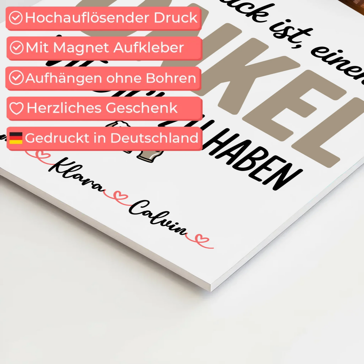 Personalisierte Fotoboard Magnet Poster Fotocollage Onkel Glück Ist einen Onkel Wie Dich Haben