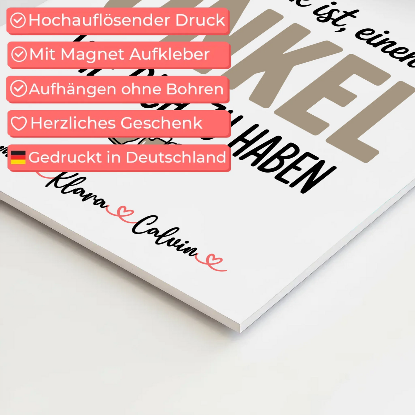 Personalisierte Fotoboard Magnet Poster Fotocollage Onkel Glück Ist einen Onkel Wie Dich Haben 10