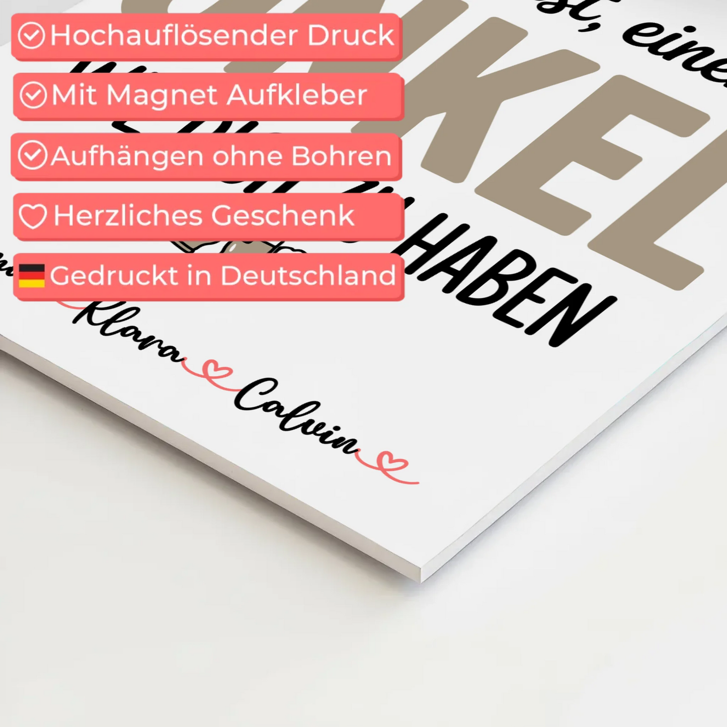 Personalisierte Fotoboard Magnet Poster Fotocollage Onkel Glück Ist einen Onkel Wie Dich Haben