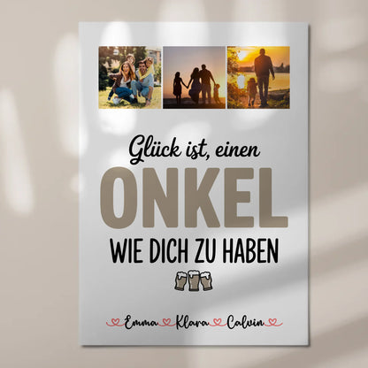 Personalisierte Fotoboard Magnet Poster Fotocollage Onkel Glück Ist einen Onkel Wie Dich Haben