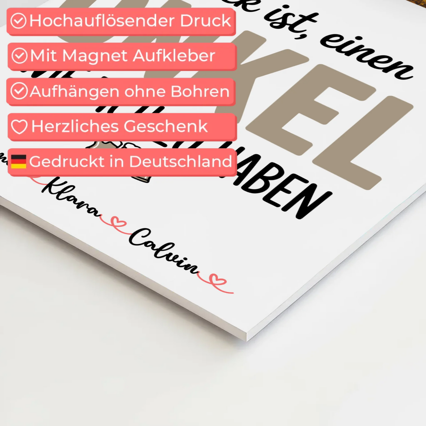 Personalisierte Fotoboard Magnet Poster Fotocollage Onkel Glück Ist einen Onkel Wie Dich Haben