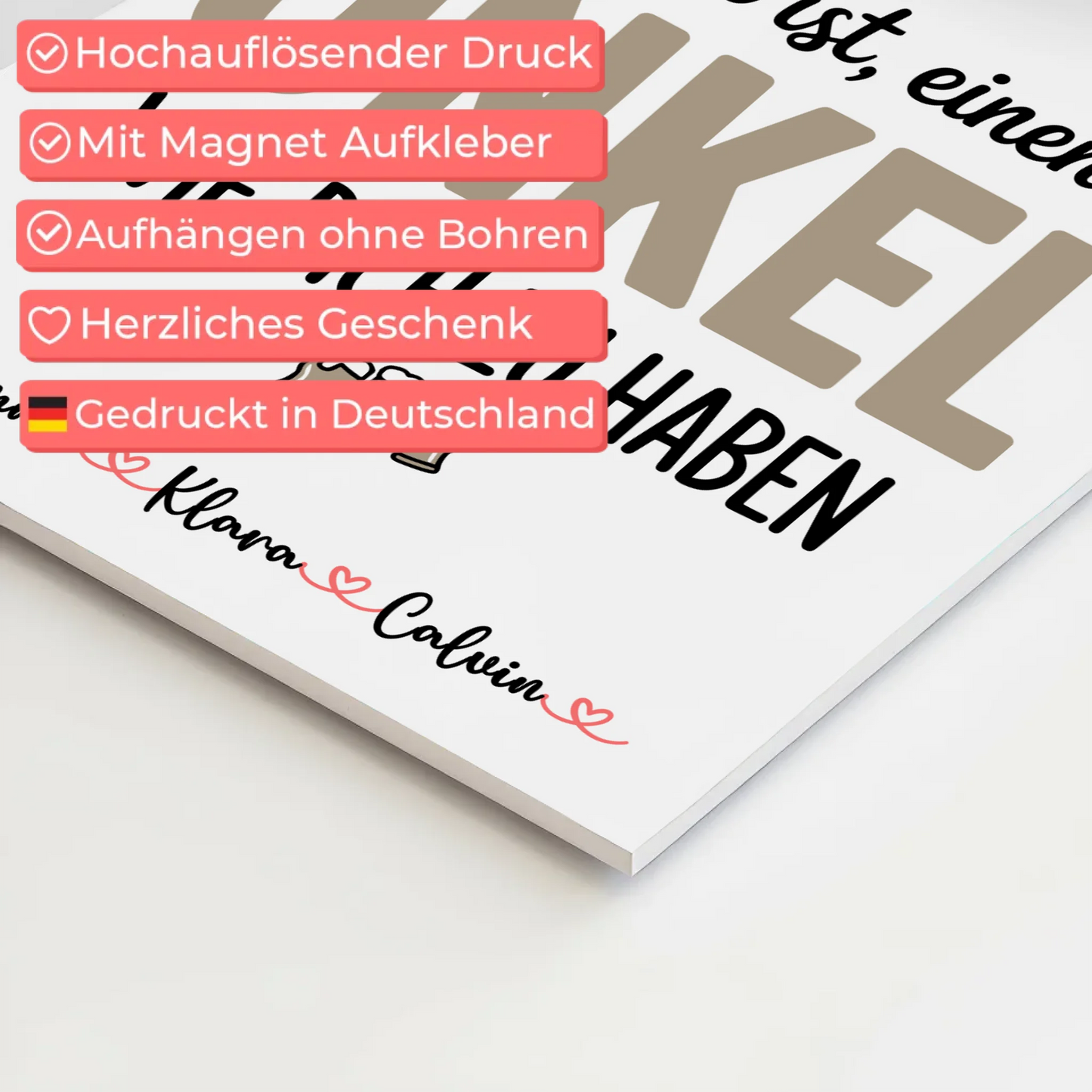 Personalisierte Fotoboard Magnet Poster Fotocollage Onkel Glück Ist einen Onkel Wie Dich Haben